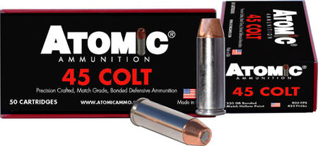 Atomic .45 Long Colt Precision Craft 250 grain Bonded Match Hollow Point ammunition