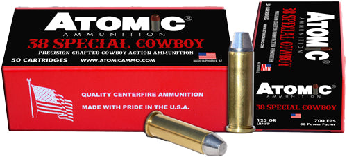 Atomic Cowboy Action Precision Craft Lead Round Nose Flat Point 125 Grain .38 Special 700 fps 858767004515