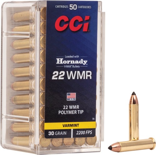CCI Varmint Rimfire Ammo 22 Mag 30 gr. V-Max Polymer Tip