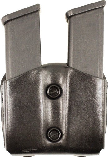 DeSantis OWB Double Mag Belt Pouch Leather Single Stack 9/40 Black