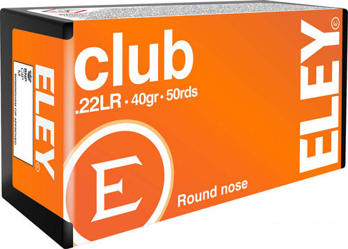 Eley Club Round Nose 40 Grain .22 Long Rifle 1085 FPS. 650911021009