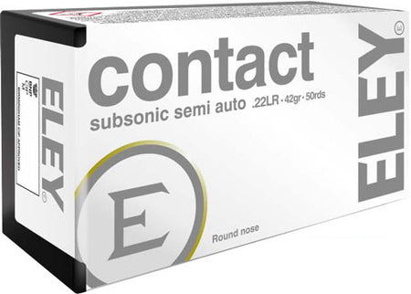 Eley .22 Long Rifle Contact Subsonic 42 grain Round Nose ammunition