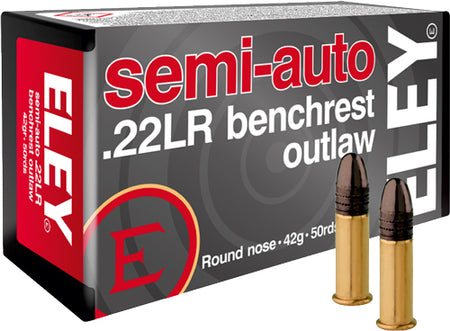 Eley Semi-auto benchrest outlaw Round Nose 42 Grain .22 Long Rifle 1085 FPS. 650911023201