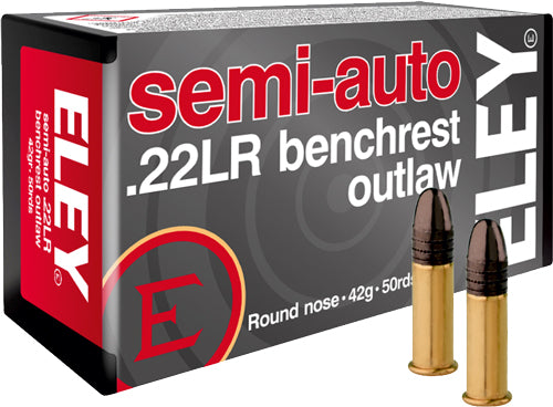 Eley Semi-auto benchrest outlaw Round Nose 42 Grain .22 Long Rifle 1085 FPS. 650911023201