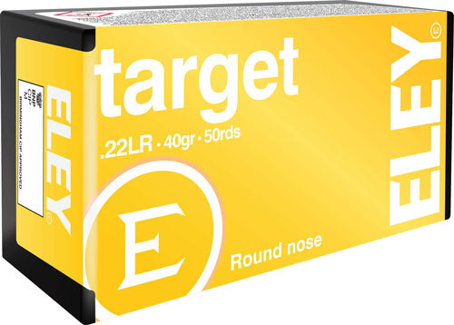 Eley Target Round Nose 40 Grain .22 Long Rifle 1085 FPS. 650911031909