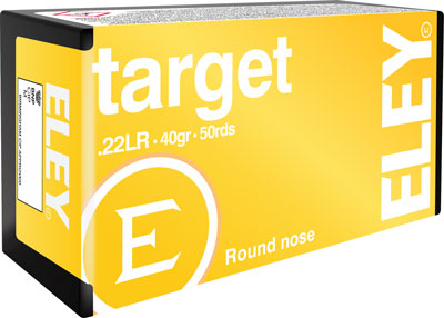 Eley Target Round Nose 40 Grain .22 Long Rifle 1085 FPS. 650911031909