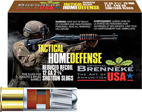 Brenneke 12 Gauge Shotgun Ammo Tactical Home Defense 2.75 in 1 oz Slug