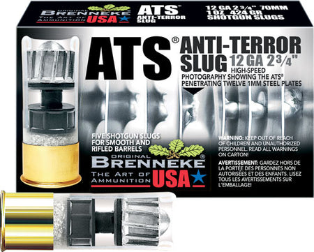 Brenneke 12 Gauge Shotgun Ammo ATS Home Defense 2.75 in 1 oz Slug