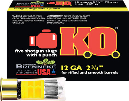 Brenneke SL-122KO K.O. Hunting 12 Gauge 2.75" 1oz Slug 1650 fps 4030128120973