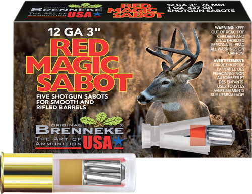 Brenneke SL-123RMS Red Magic Hunting 12 Gauge 3" 1oz Sabot Slug 1756 fps 4030128121284