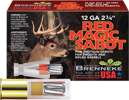 Brenneke SL-122RMS Red Magic Hunting 12 Gauge 2.75" 1oz Sabot Slug 1584 fps 4030128121383