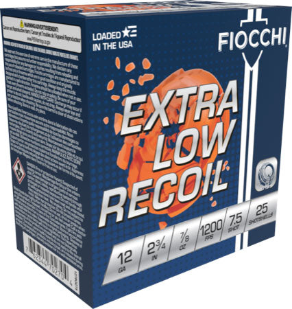 Fiocchi 1278OZ75   12 Gauge 2.75" 7/8oz 7.5 Shot 1200 FPS. 762344850665