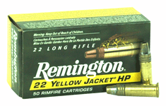 Remington .22 Long Rifle Yellow Jacket High Velocity 33 grain Truncated Cone Hollow Point ammunition
