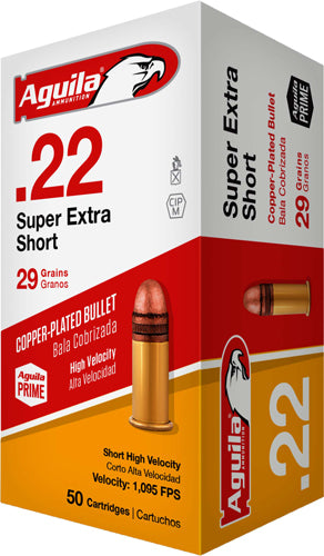 Aguila Short Calibre High Velocity Soft Point 29 Grain .22 Short 1095 FPS. 640420013046