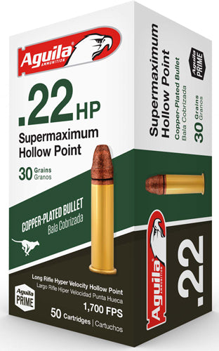 Aguila .22 Long Rifle Supermaximum 30 grain Lead Hollow Point ammunition