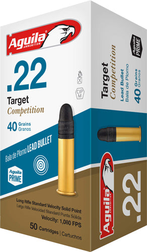 Aguila Target Competition Lead Round Nose 40 Grain .22 Long Rifle 1080 FPS. 640420013060