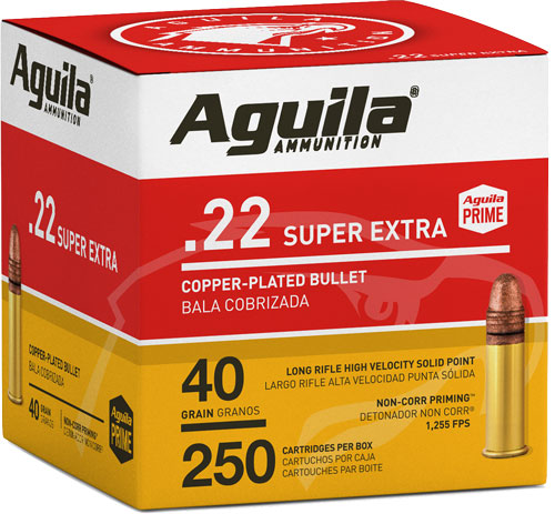 Aguila 22 LR. High Velocity 40 Grain Solid Point(SP) Copper Plated.