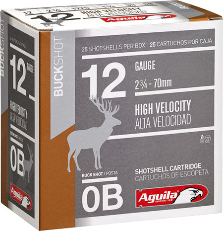 Aguila 1C1200BA Buckshot High Velocity 12 Gauge 2.75" 1-3/8oz 0 Buck Shot 1275 fps 640420002026
