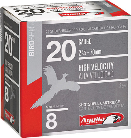 Aguila 20 Gauge Shotgun Ammo Hunting High Velocity 2.75 in 1 oz #8