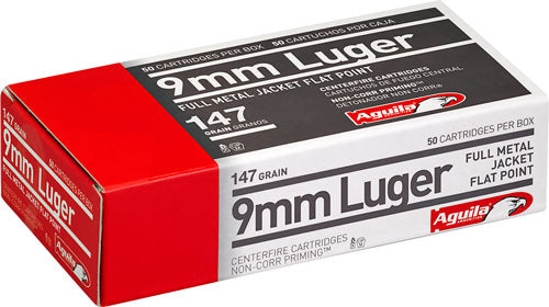 Aguila Target & Range Full Metal Jacket Flat Point 147 Grain 9mm Luger/Parabellum 950 fps 640420003276