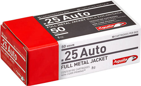 Aguila Target & Range Full Metal Jacket 50 Grain .25 ACP 755 fps 640420003016