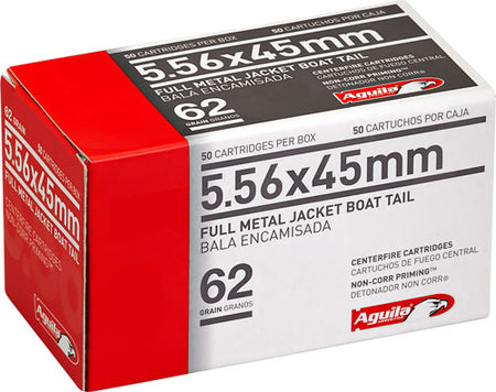 Aguila 5.56x45mm NATO Target & Range 62 grain Full Metal Jacket Boat Tail ammunition