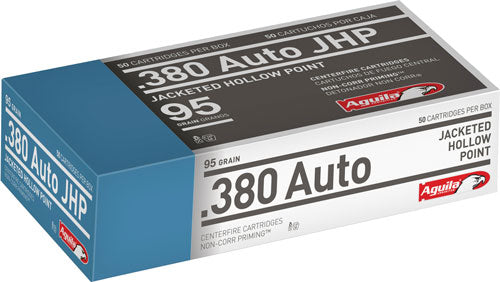 Aguila .380 ACP/Auto  90 grain Jacketed Hollow Point ammunition