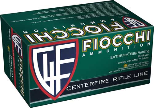 Fiocchi .204 Ruger Field Dynamics 40 grain Hornady V-Max ammunition