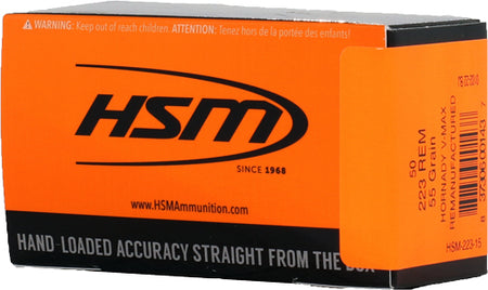 HSM Varmint Hornady V-Max 55 Grain .223 Remington 3200 fps 837306001437