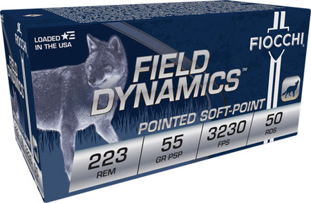 Fiocchi .223 Remington Field Dynamics 55 grain Pointed Soft Point ammunition