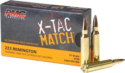PMC X-Tac Match Competition Open Tip Match 77 Grain .223 Remington 2790 fps 741569060066