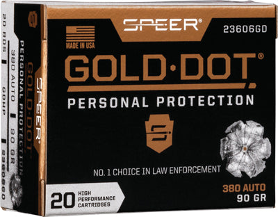Speer Gold Dot Personal Protection Hollow Point 90 Grain .380 ACP/Auto 1040 fps 604544647198
