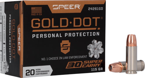 Speer Gold Dot Personal Protection Hollow Point 115 Grain .30 Super Carry 1150 fps 604544670998