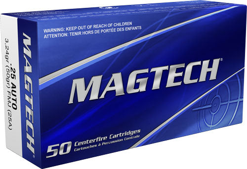 Magtech Sport Shooting Range/Training Full Metal Jacket 50 Grain .25 ACP 760 fps 754908160716
