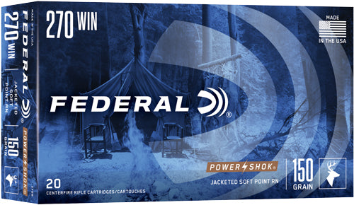 Federal PowerShok Soft Point Round Nose 150 Grain .270 Winchester 2830 fps 029465084363