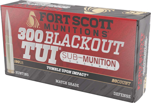 Fort Scott Munitions Tumble Upon Impact (TUI) Solid Copper Spun 190 Grain .300 AAC Blackout 960 fps 758381721235