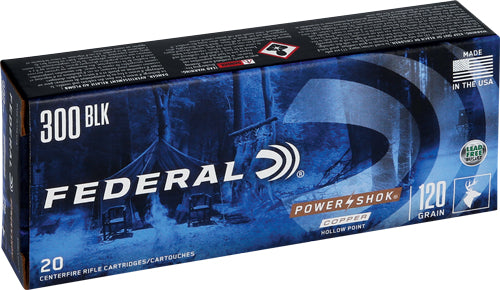 Federal PowerShok Soft Point  120 Grain .300 AAC Blackout  604544627756