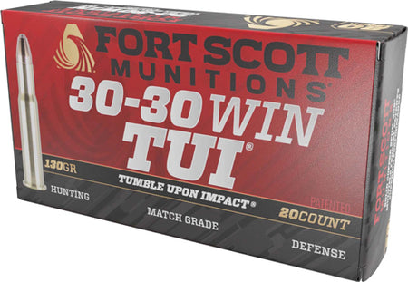 Fort Scott Munitions Tumble Upon Impact (TUI) Solid Copper Spun 130 Grain .30-30 Winchester 2393 fps 758381722171