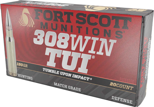 Fort Scott Munitions Tumble Upon Impact (TUI) Solid Copper Spun 150 Grain .308 Win / 7.62x51mm 2904 fps 758381722089