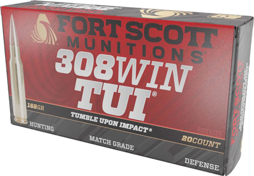 Fort Scott Munitions Tumble Upon Impact (TUI) Brush Hog Solid Copper Spun 168 Grain .308 Win / 7.62x51mm 2764 fps 753677048133