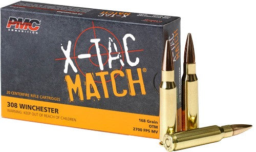 PMC X-Tac Match Competition Open Tip Match 168 Grain .308 Win / 7.62x51mm 2700 fps 741569040792