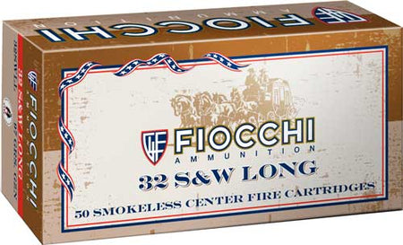 Fiocchi .32 S&W Long Cowboy Action 97 grain Lead Flat Point ammunition