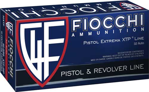Fiocchi .32 ACP Hyperformance 60 grain Hornady XTP Hollow Point ammunition