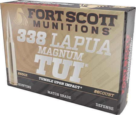 Fort Scott Munitions Tumble Upon Impact (TUI) Solid Copper Spun 250 Grain .338 Lapua Magnum 2994 fps 758381721204