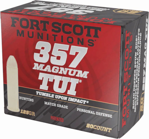 Fort Scott Munitions Tumble Upon Impact (TUI) Solid Copper Spun 125 Grain .357 Magnum 1424 fps 758381721662