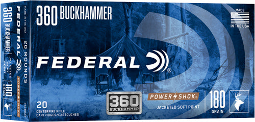 Federal .360 Buckhammer PowerShok 180 grain Jacketed Soft Point ammunition