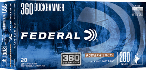 Federal PowerShok Buckhammer Jacketed Soft Point 200 Grain .360 Buckhammer 2200 fps 604544688283