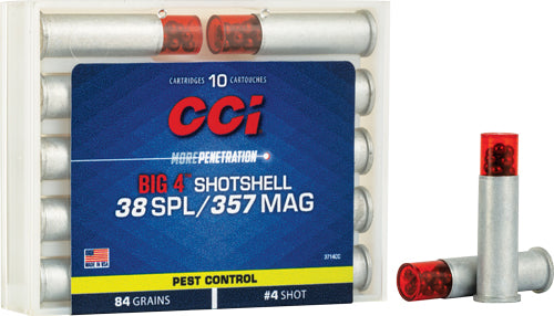 CCI Big 4 #4 Shot Size Shotshell 84 Grain .38 Special 1000 fps 604544618174