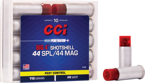 CCI Big 4 #4 Shot Size Shotshell 110 Grain .44 Magnum 1000 fps 604544618150