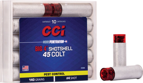 CCI Big 4 #4 Shot Size Shotshell 140 Grain .45 Long Colt 800 fps 604544618136